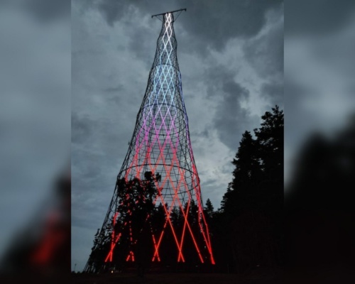 Шуховскую башню на Оке подсветили светодиодами
