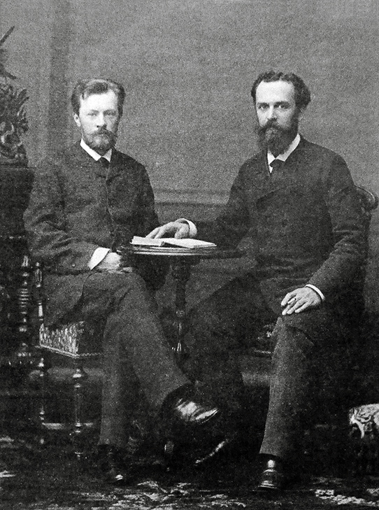 Владимир Шухов (слева) и Александр Бари (1880-е гг.)